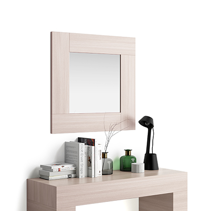 Specchiera Angelica Made In Italy - 112x67 Cm, Bianco Frassino, Per Camera O Ingresso - Foto 5