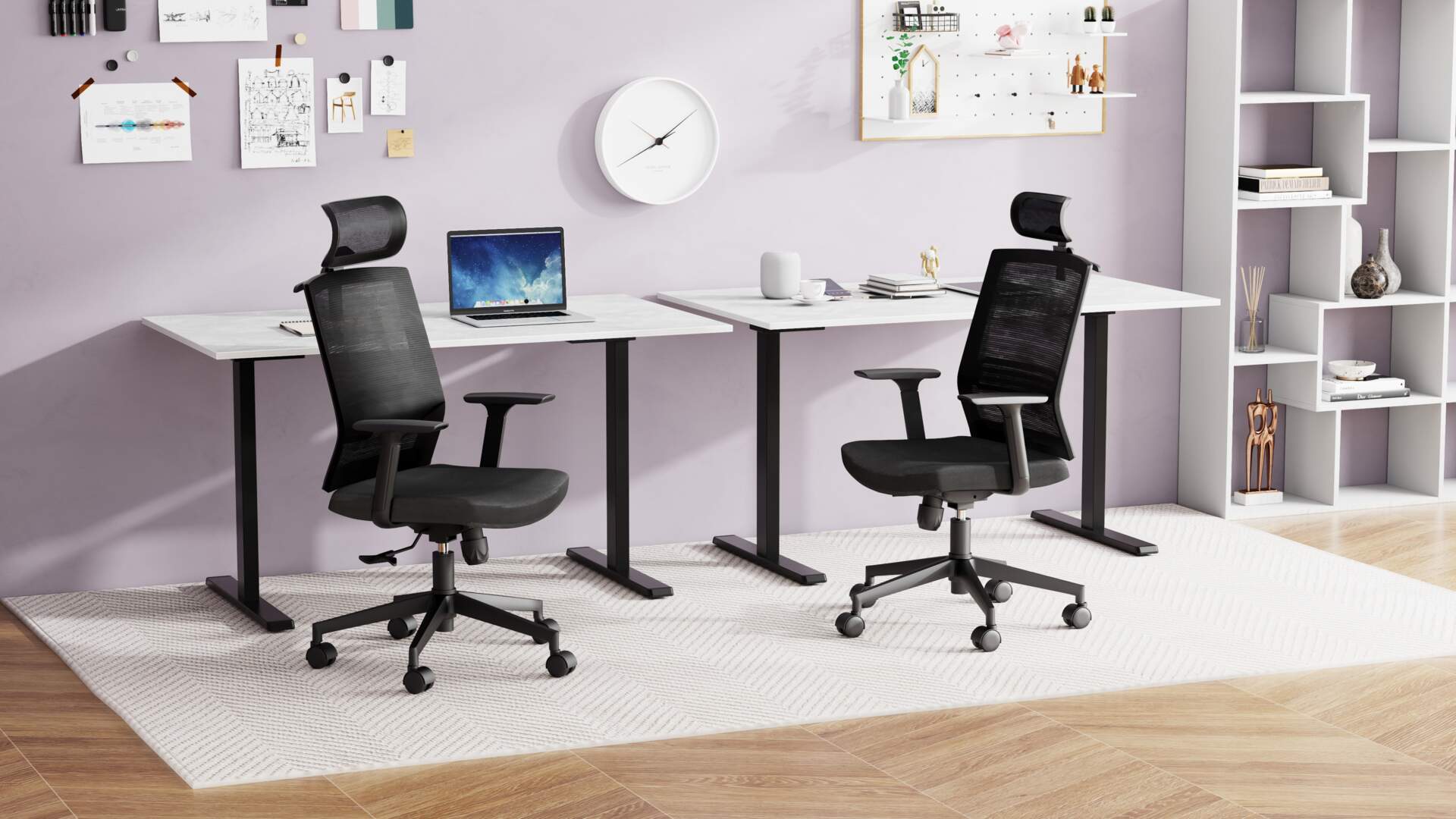 Telaio Fisso Clara per scrivania, Nero