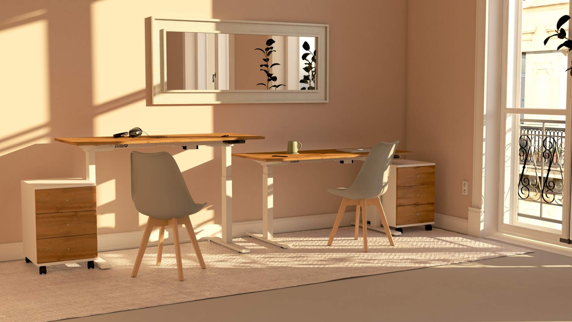 Bureau Assis Debout WOLTU, 120x60cm, Bureau Réglable en Hauteur 72