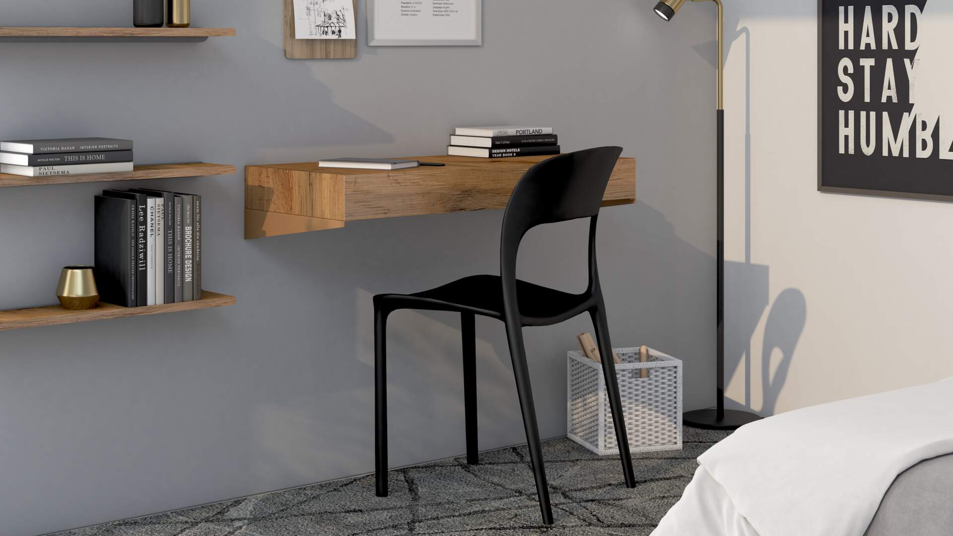 DUMOS Scrivania da ufficio piccola da 81 cm, stile semplice e moderno