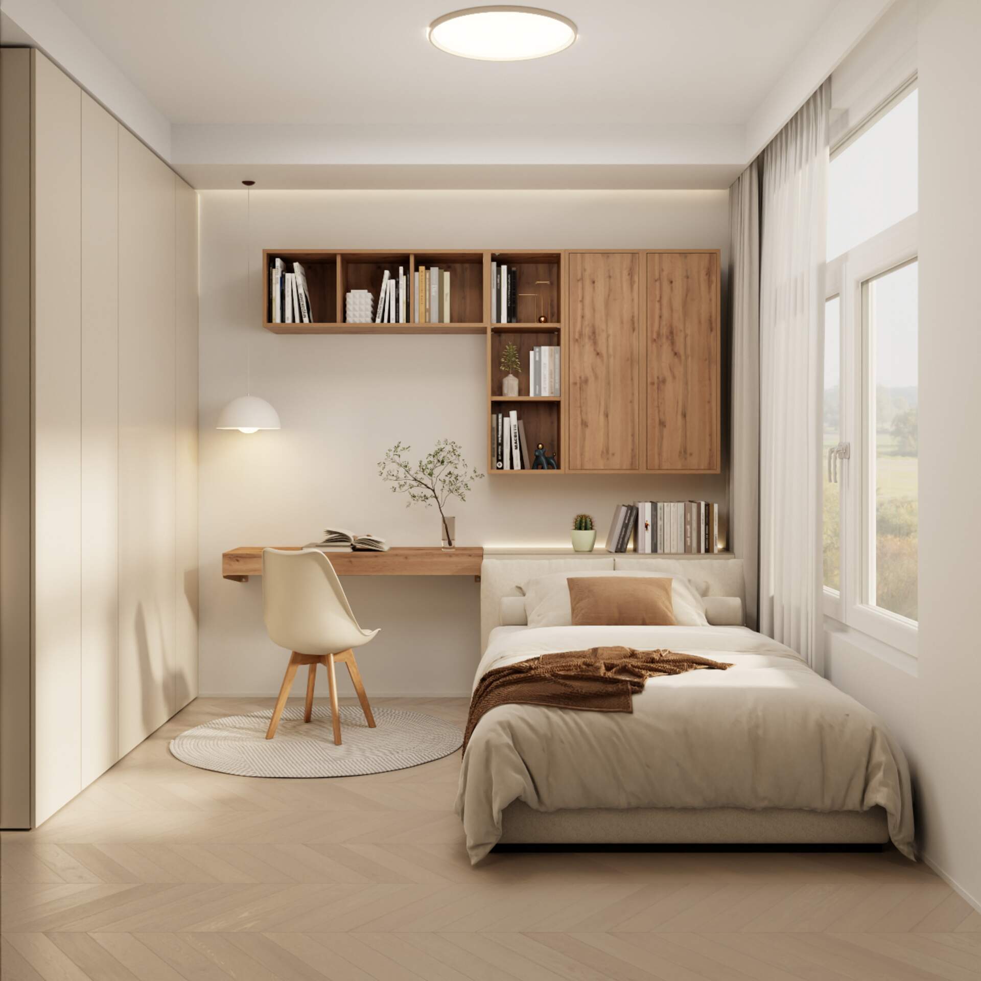 Evolution wall mounted desk 90x40, Rustic Oak, image size:1920x1920