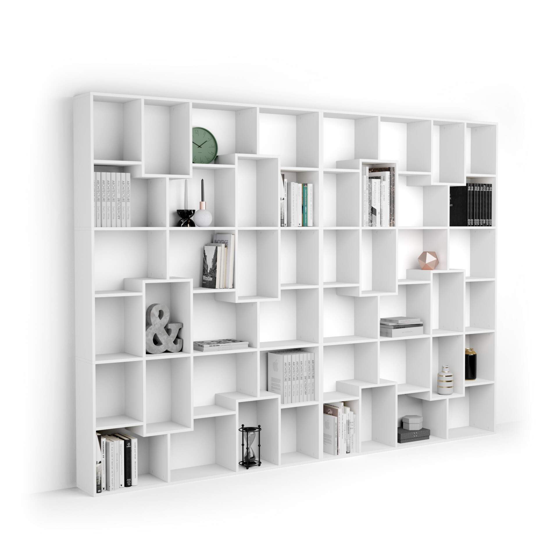 Libreria a 5 piani a parete in metallo da soggiorno, Scala porta oggetti bagno 183x30x61cm Oro