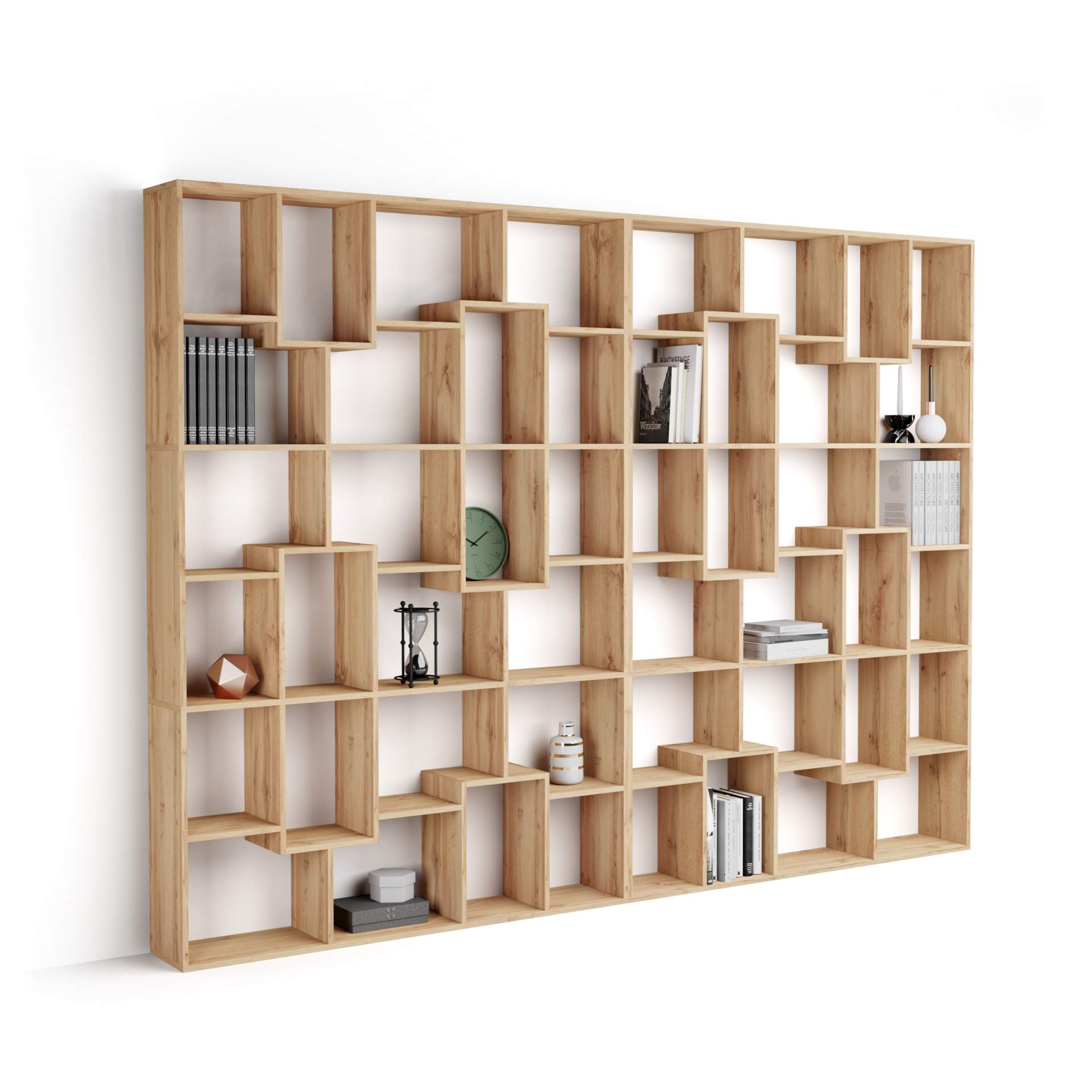洋楽 BOOKIE Bibliotecă de perete XL Iacopo (321,6 x 236,4 cm), Stejar Rustic