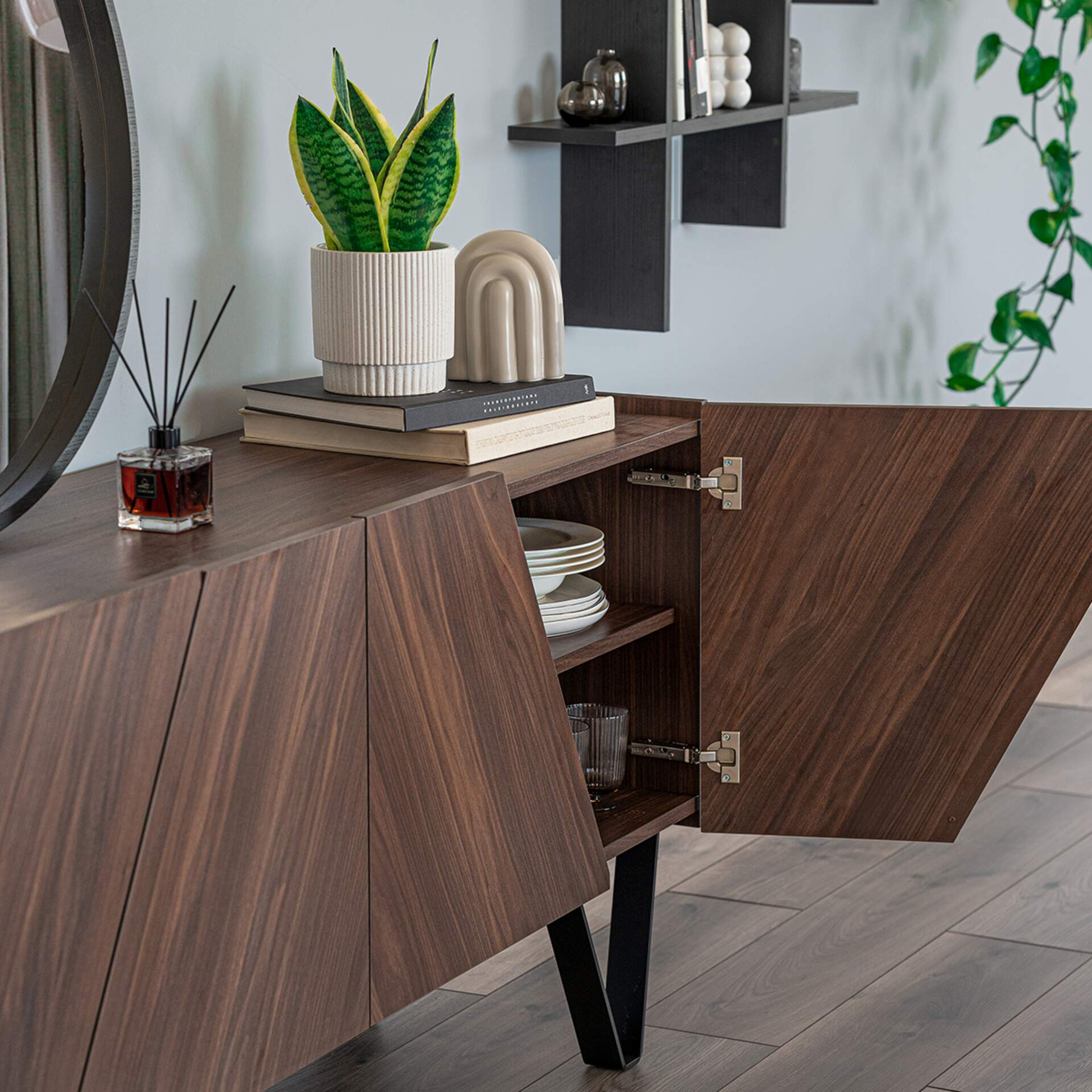 5 five simply smart 5five - credenza Stretta a 3 Livelli Black Bamboo