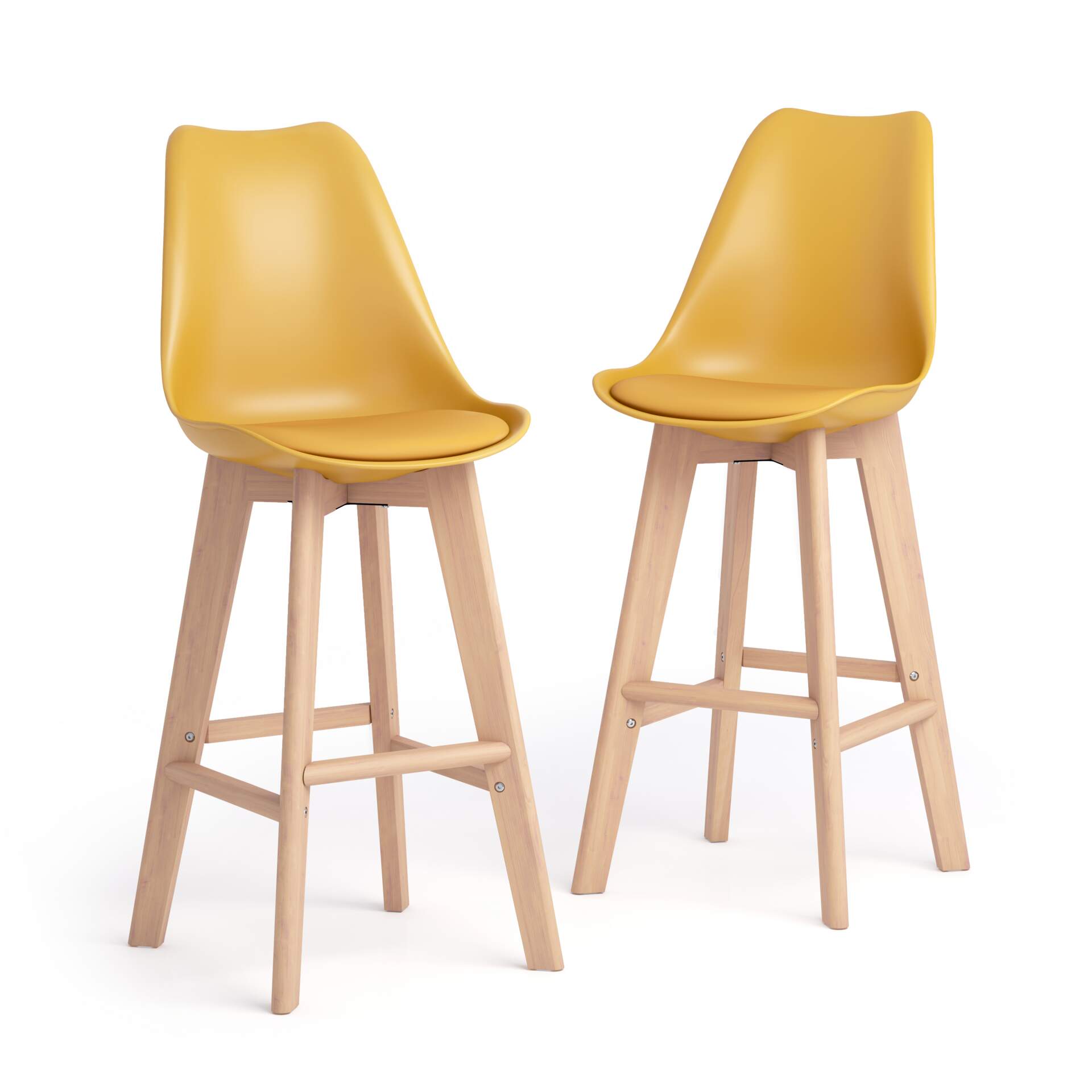 Set Di 6 Coprisgabelli Da Bar Elasticizzati, Lavabili In Lavatrice E Antiscivolo. Fodere Riavvicinabili Per Sgabelli, Colore Giallo.