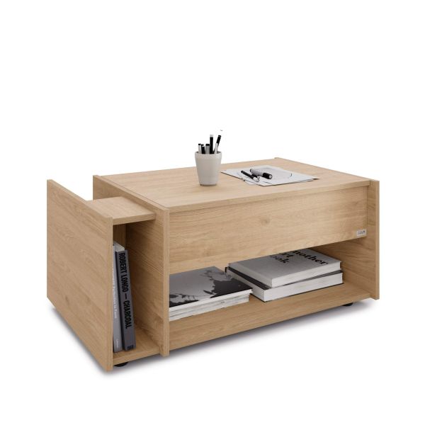 Romina Uitklapbare Salontafel, Naturel Eiken