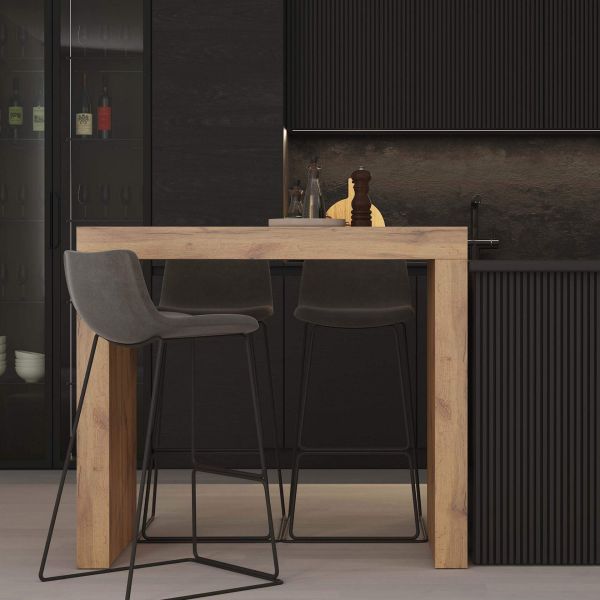 Mesa Alta Evolution 120x60, Cimento Cinza com Duas Pernas e Carregador Wireless imagem do conjunto 1