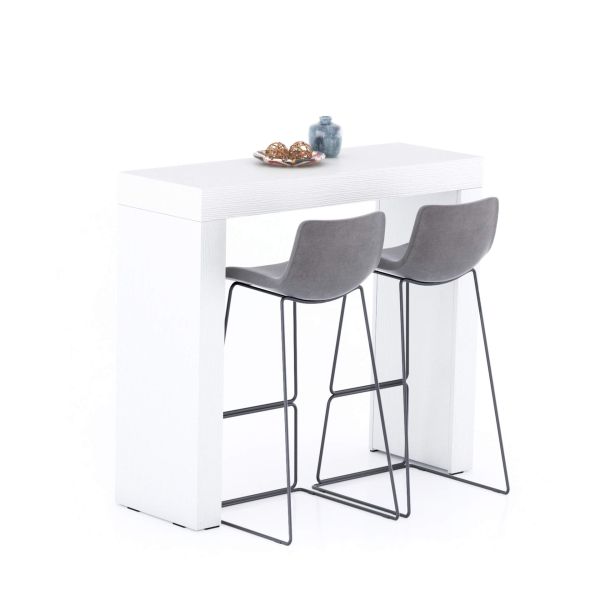 Mesa Alta Evolution 120x40, Freixo Branco com Duas Pernas