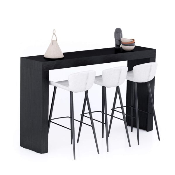 Mesa Alta Evolution 180x40, Freixo Preto com Duas Pernas