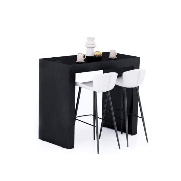 Mesa Alta Evolution 120x60, Freixo Preto com Duas Pernas e Carregador Wireless