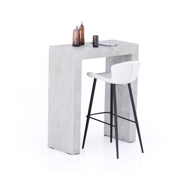 Mesa Alta Evolution 90x40, Cimento Cinza com Duas Pernas
