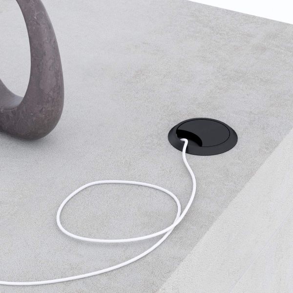 Mesa Alta Evolution 120x60, Cimento Cinza com Duas Pernas e Carregador Wireless imagem de pormenor 3