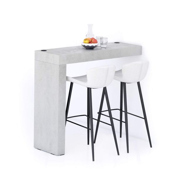 Evolution Küchenhalbinsel 120x40 mit kabellosem Ladegerät, grauer Beton