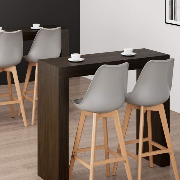 Mesa Alta Evolution com duas pernas 120x40, nogueira escuro imagem do conjunto 1