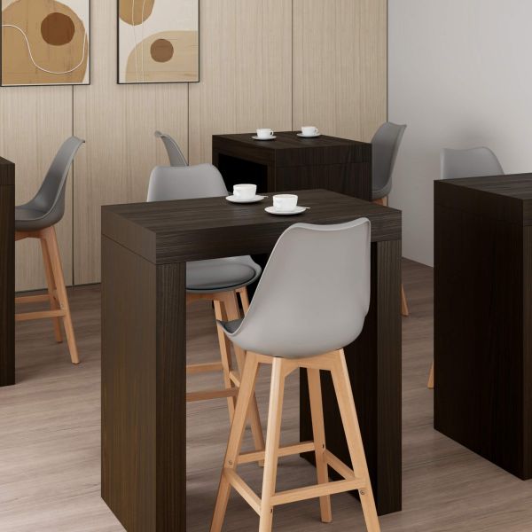 Hoge Tafel Evolution 90x60 amerikaanse walnoot met twee poten set afbeelding 1