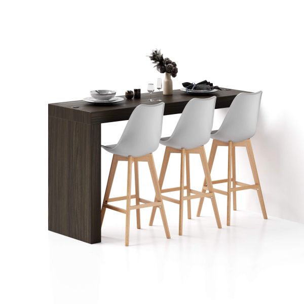 Schiereiland Evolution 180x60 amerikaanse walnoot met Draadloze Oplader