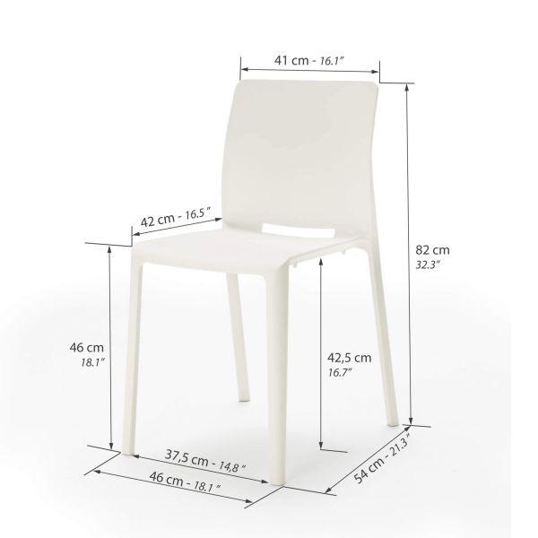 Cadeiras Emma, conjunto de 4, branco imagem técnica 1