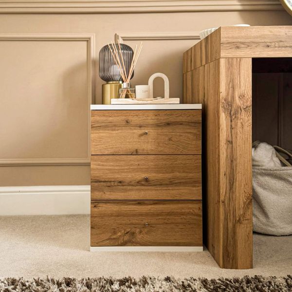 Cassettiera Panama In Legno Di Pino - 5 Cassetti Natural Beige 89x46x40cm - Foto 2