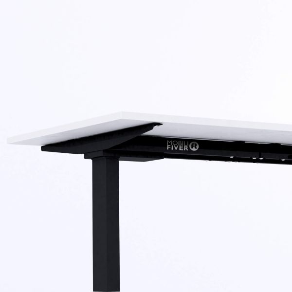 Secretária Clara 140x80 Cimento Branco com Pernas Pretas imagem de pormenor 2