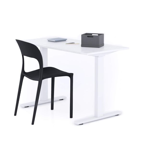 Secretária Clara 120x60 Cimento Branco com Pernas Brancas