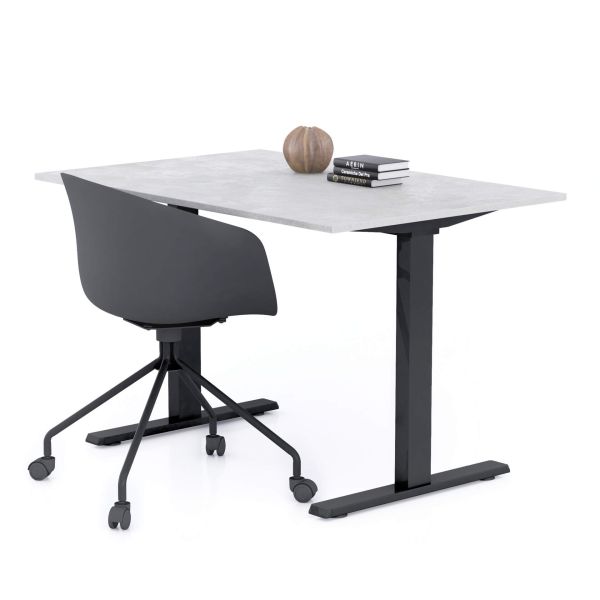Bureau Clara 120x80 grijs beton met zwarte Poten