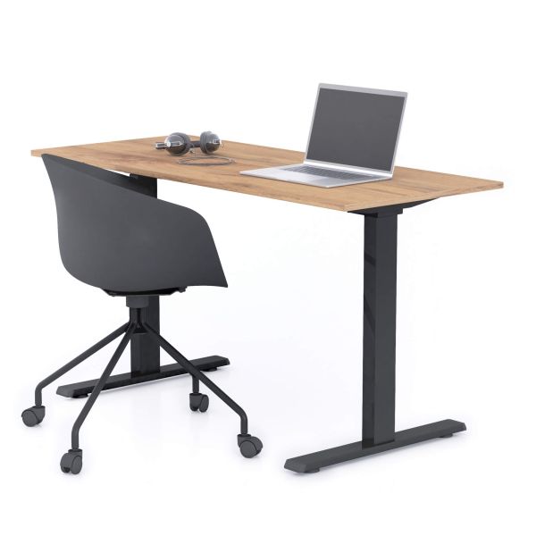 Bureau Clara 140x60 rustiek eiken met zwarte Poten