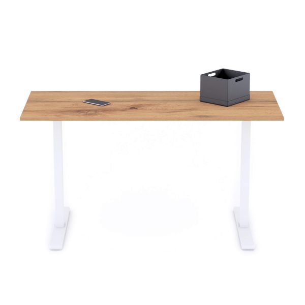 Bureau Clara 140x60 rustiek eiken met witte Poten detailafbeelding 1