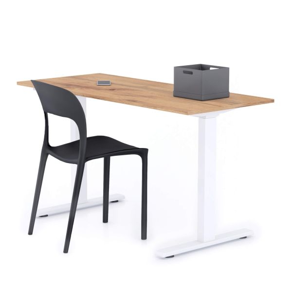 Bureau Clara 140x60 rustiek eiken met witte Poten