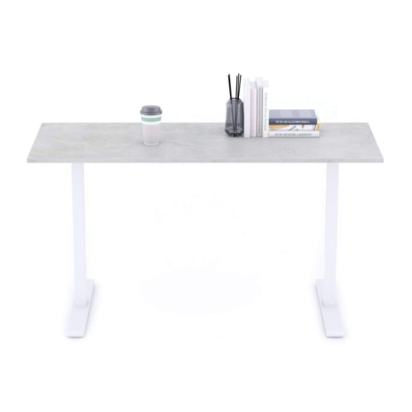 Bureau Clara 140x60 grijs beton met witte Poten detailafbeelding 1