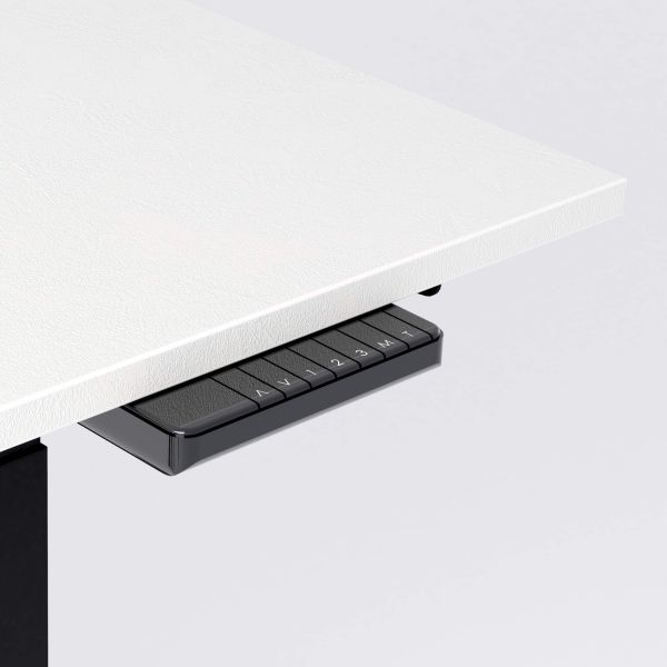 Verstelbaar Bureau Clara 140x80 Wit Beton met Zwarte Poten detailafbeelding 2
