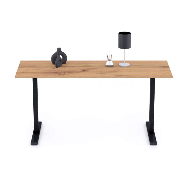 Bureau Clara 160x60 rustiek eiken met zwarte Poten detailafbeelding 1