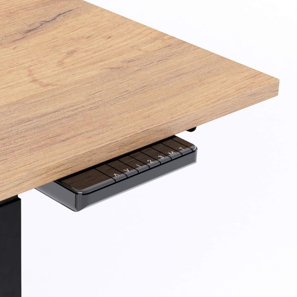 Verstelbaar Bureau Clara 160x60 Rustiek Eiken met Zwarte Poten detailafbeelding 2