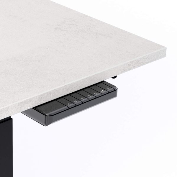 Verstelbaar Bureau Clara 160x60 Grijs Beton met Zwarte Poten detailafbeelding 2