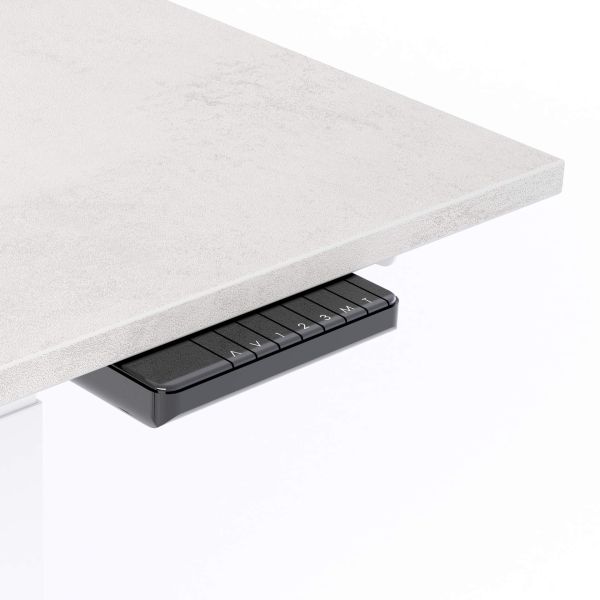 Verstelbaar Bureau Clara 160x60 Grijs Beton met Witte Poten detailafbeelding 2