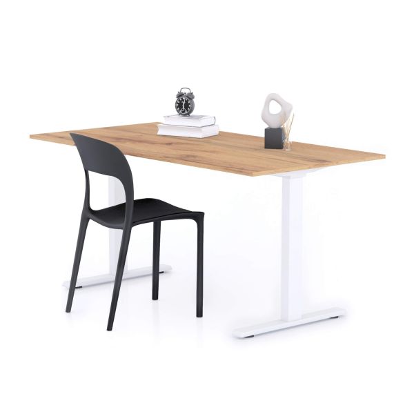 Bureau Clara 160x80 rustiek eiken met witte Poten