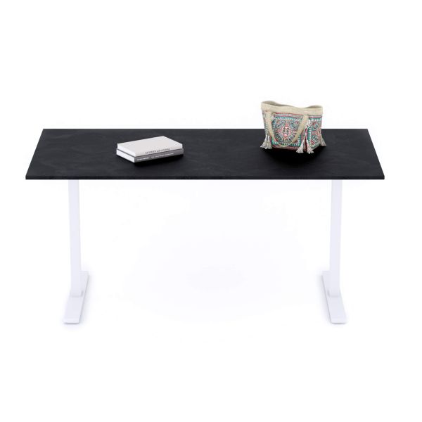 Bureau Clara 160x80 zwart beton met witte Poten detailafbeelding 1