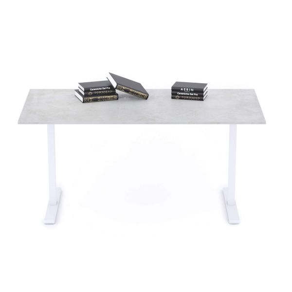 Bureau Clara 160x80 grijs beton met witte Poten detailafbeelding 1