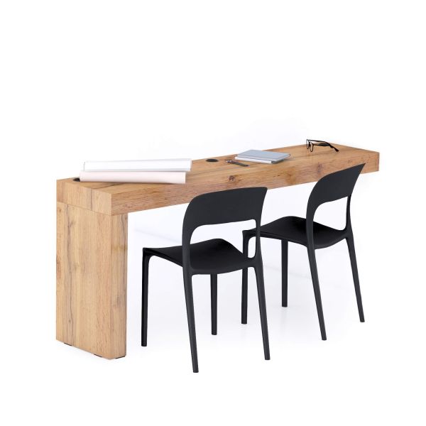 Birou Evolution 180x40, Stejar Rustic cu Un Picior și Încărcător Wireless