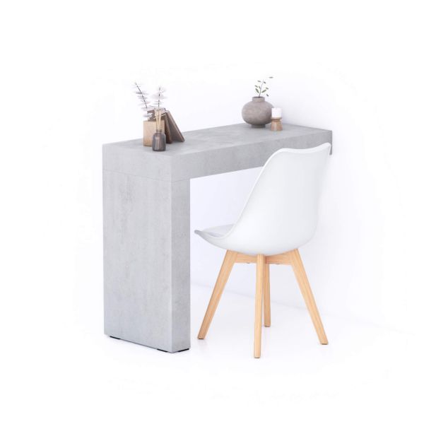 Evolution Schreibtisch 90 x 40, grauer Beton, mit einem Bein