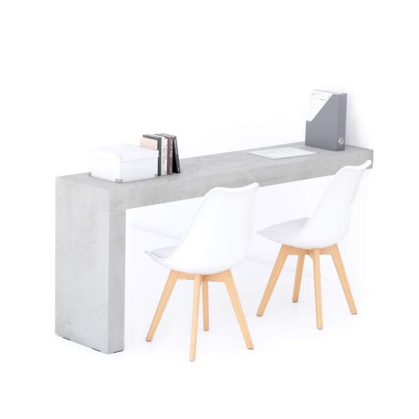 Bureau Evolution 180x40, Cement Grijs met één poot