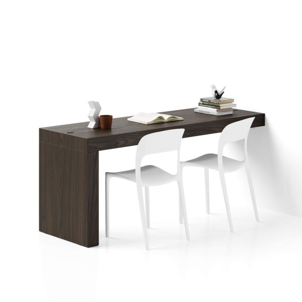 Bureau Evolution 180x60 amerikaanse walnoot één poot en Draadloze Oplader