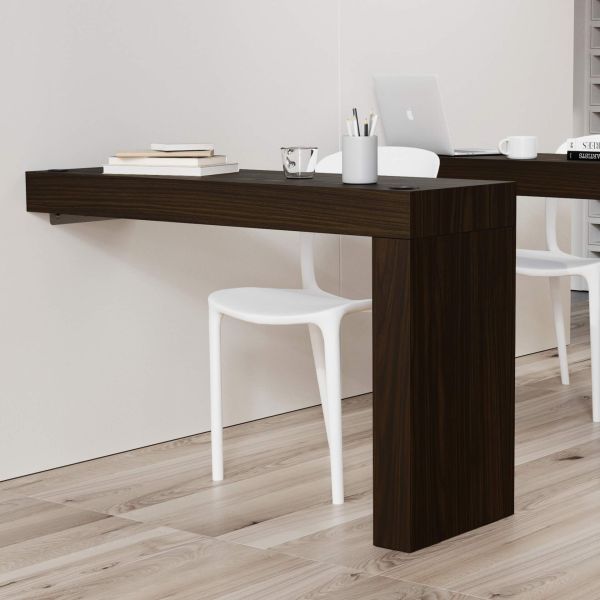 Bureau Evolution 120x40 amerikaanse walnoot één poot en Draadloze Oplader set afbeelding 1