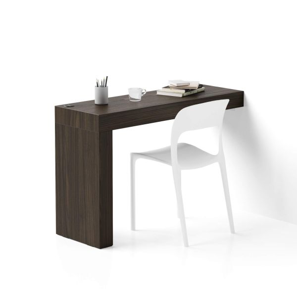 Bureau Evolution 120x40 amerikaanse walnoot één poot en Draadloze Oplader