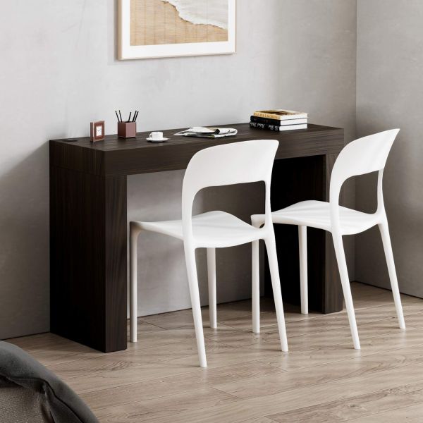 Bureau Evolution 120x40 amerikaanse walnoot twee poten en Draadloze Oplader set afbeelding 1