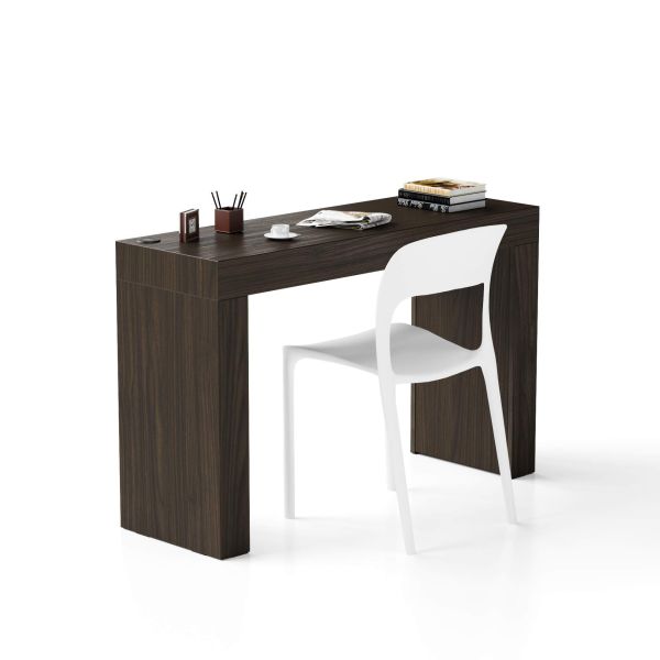 Bureau Evolution 120x40 amerikaanse walnoot twee poten en Draadloze Oplader