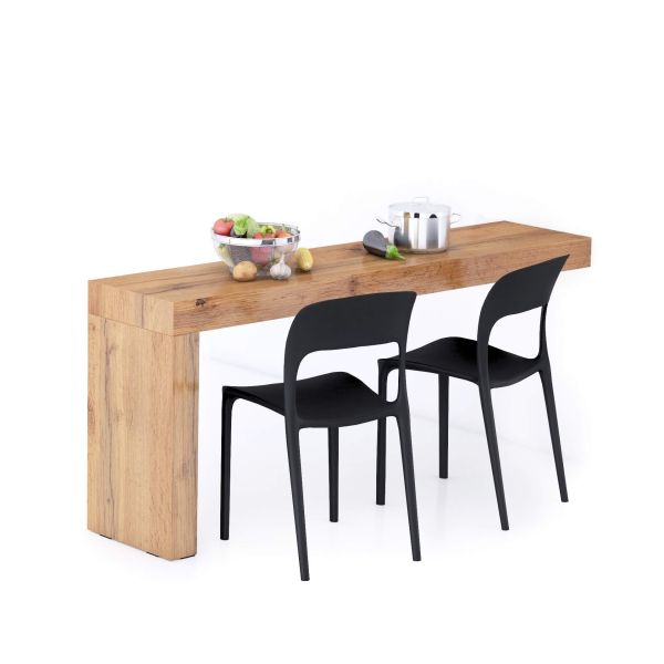 Masă de dining Evolution 180x40, Stejar Rustic cu Un Picior