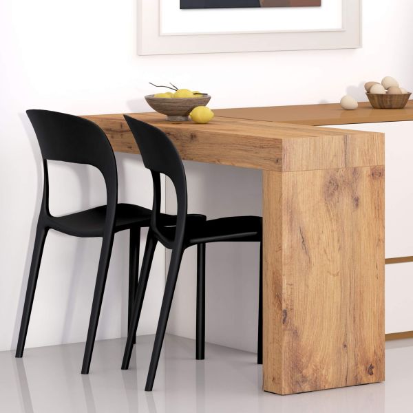 Mesa de jantar Evolution 120x40, Freixo Preto com Uma Perna e Carregador Wireless imagem do conjunto 1