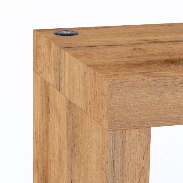 Mesa de jantar Evolution 180x40, Carvalho Rustico com Uma Perna e Carregador Wireless imagem de pormenor 1