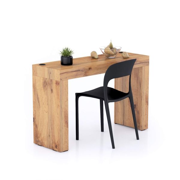 Mesa de jantar Evolution 120x40, Carvalho Rustico com Duas Pernas e Carregador Wireless