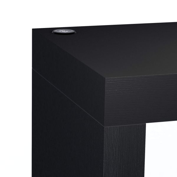 Mesa de jantar Evolution 120x40, Freixo Preto com Uma Perna e Carregador Wireless imagem de pormenor 1